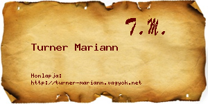 Turner Mariann névjegykártya